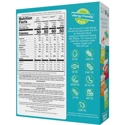 YumEarth Organic Variety Box - Jelly Beans, Giggles, Chewys, Sour Littles - Allergy Friendly (Top 9 Free), No Artificial Dyes, Non GMO, Gluten Free, Vegan -Individually Wrapped (Pack of 20)