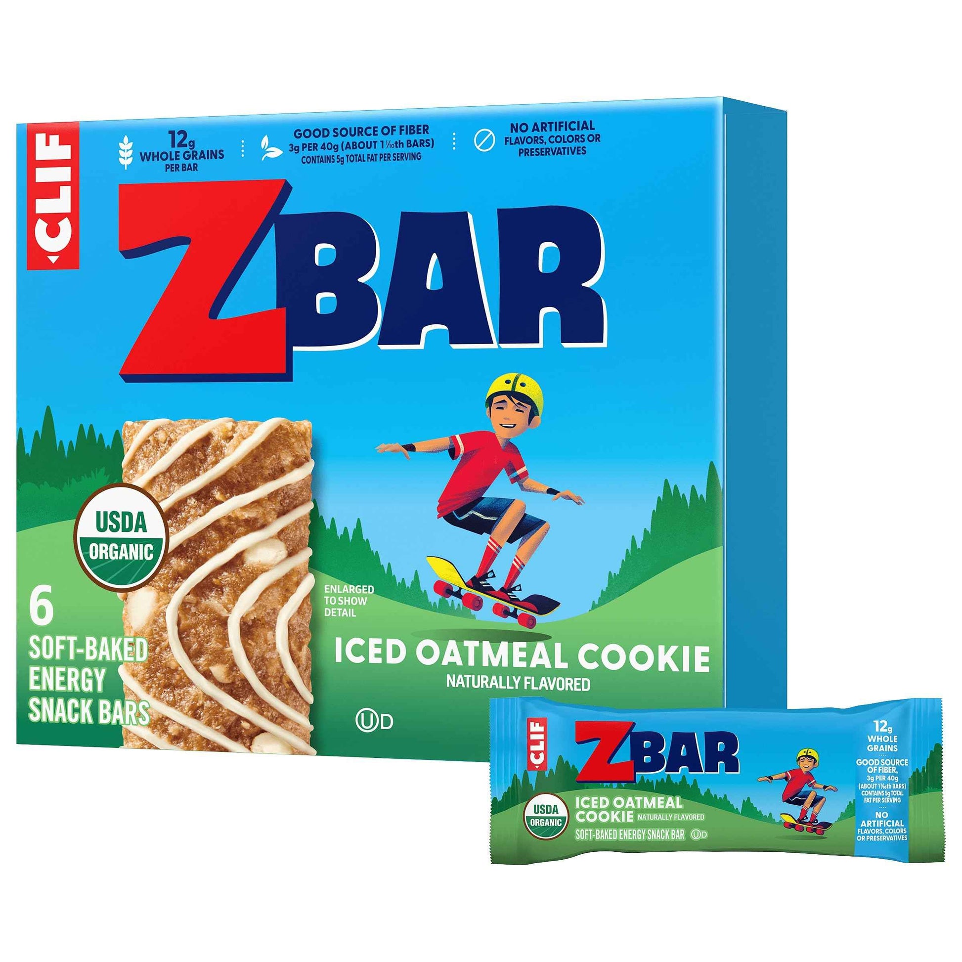 Zbar - Soft-Baked Energy Snack Bars - Non-GMO - 12g Whole Grains - USDA Organic Granola Bars - Snacks for Kids (6 Pack)
