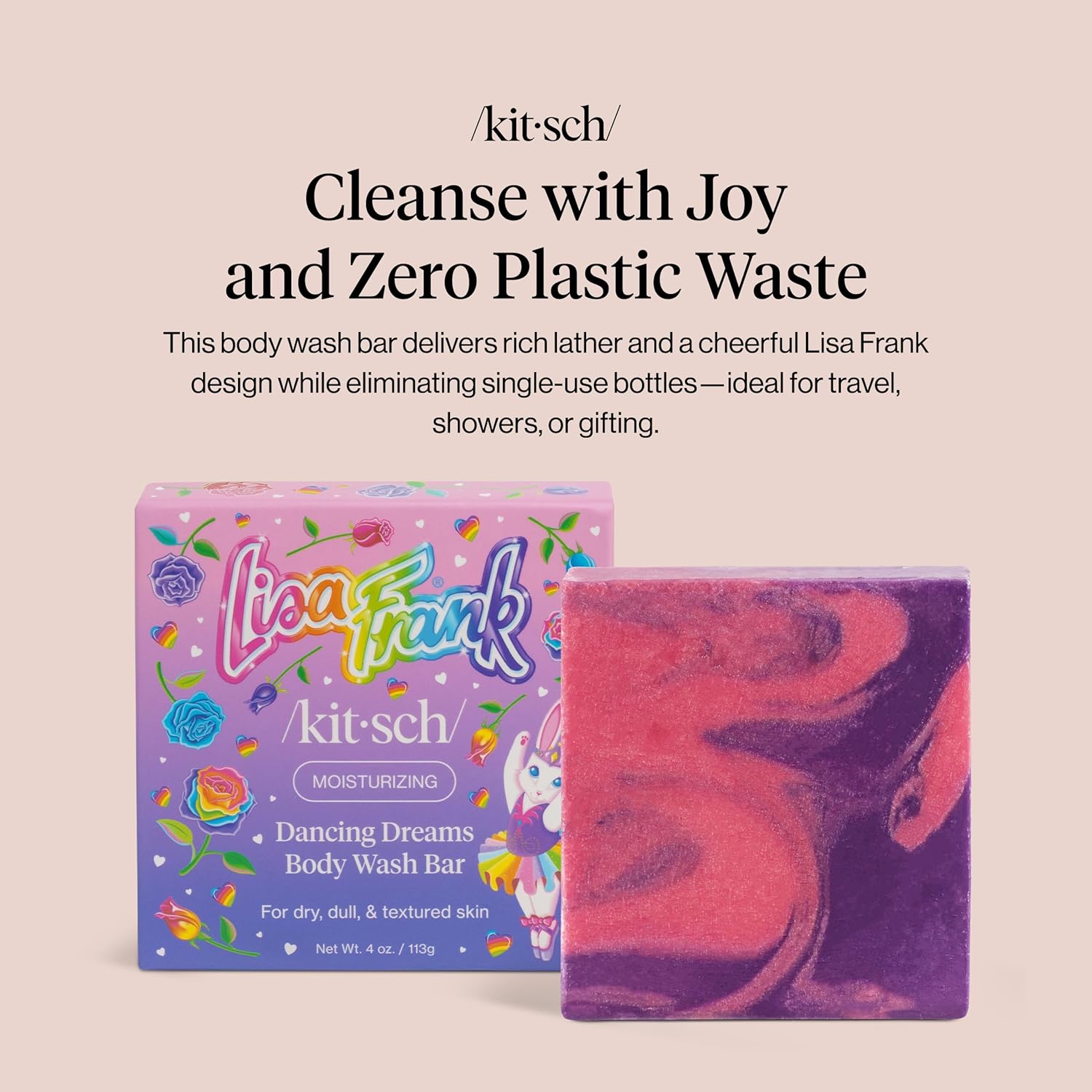 Kitsch_x_Lisa_Frank_Dancing_Dreams_Shea_Butter_Body_Wash_Bar_–_Gentle_Exfoliating_Body_Wash_with_Apricot_Seeds_–_Moisturizing_Bar_Soap_Cleanser_for_Soft,_Smooth_Skin_–_Eco-Friendly_Skin_Care_-_4oz