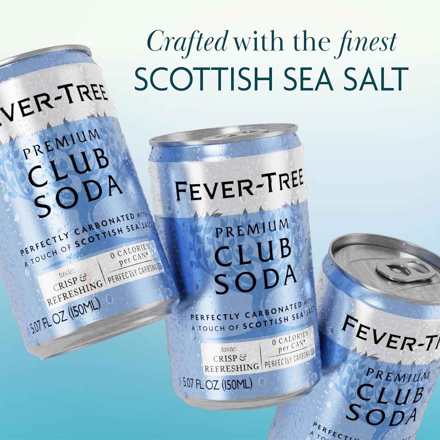 Fever-Tree Club Soda – Premium Zero Calorie Mixer for Cocktails and Mocktails – Naturally Sourced, Non-GMO