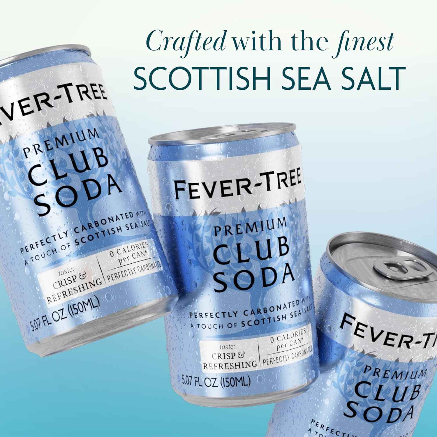 Fever-Tree Club Soda – Premium Zero Calorie Mixer for Cocktails and Mocktails – Naturally Sourced, Non-GMO