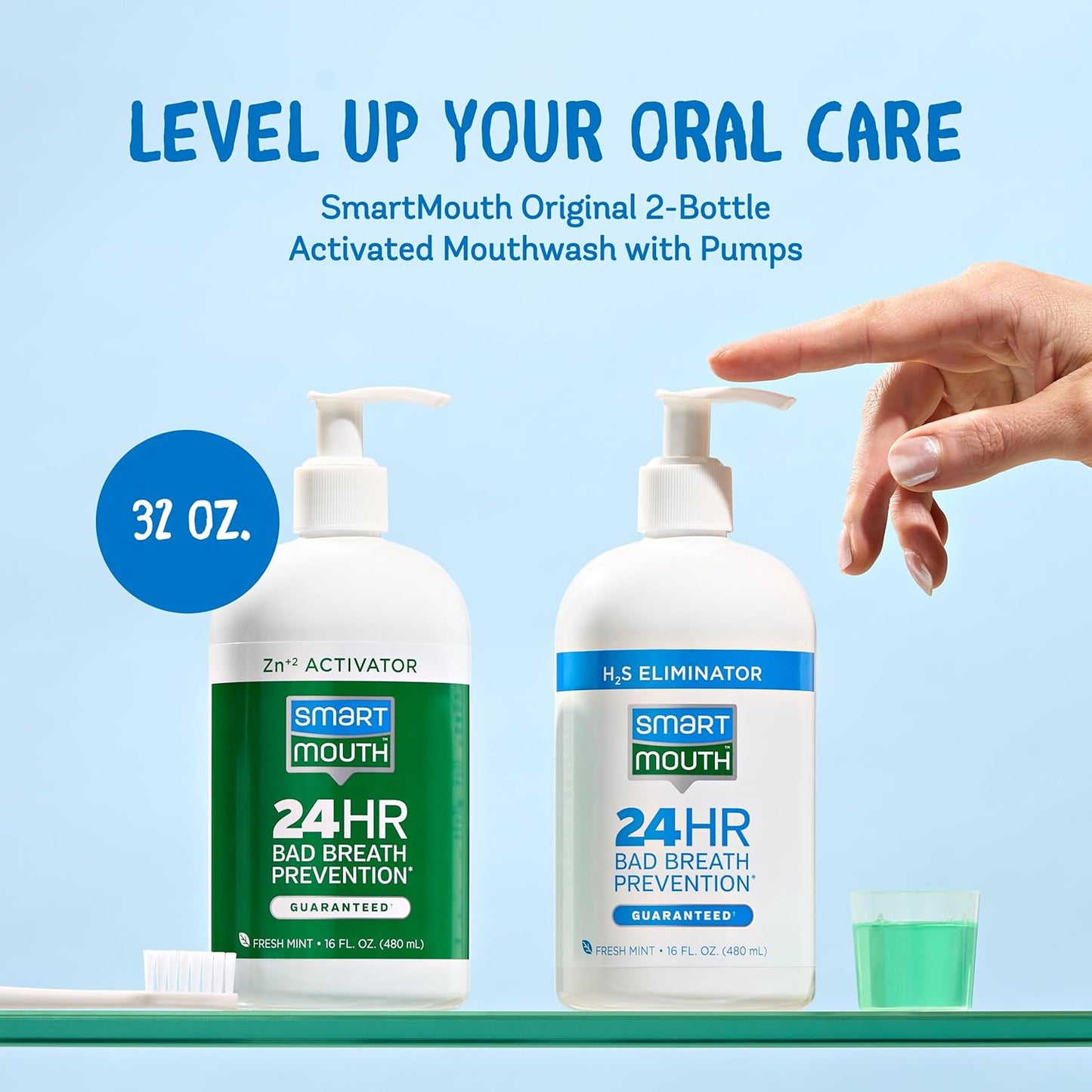 SmartMouth_Original_2-Bottle_Zinc_Activated_Mouthwash_with_Pumps_-_Instant_Fresh_Breath_Mouthwash_-_Eliminates_Bad_Odors_&_Bad_Breath_-_Sugar,_Gluten_&_Alcohol-Free_-_Fresh_Mint_-_16_fl_oz,_2-Pack