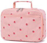 Bluboon Corduroy Insulated Lunch Bag for Girls - School Lunch Tote with Cooler Compartment