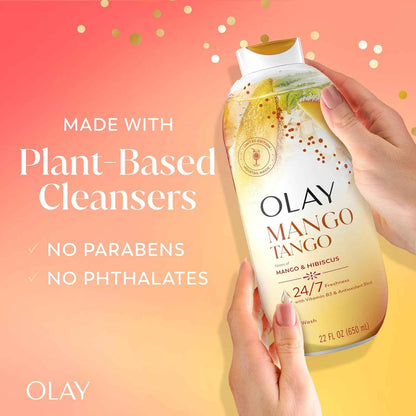 Olay Body Wash for Women, 24/7 Skin-Loving Freshness, Miami Mocktails, Plant Based Cleansers, Vitamin B3 & Antioxidant Blend, For All Skin Types