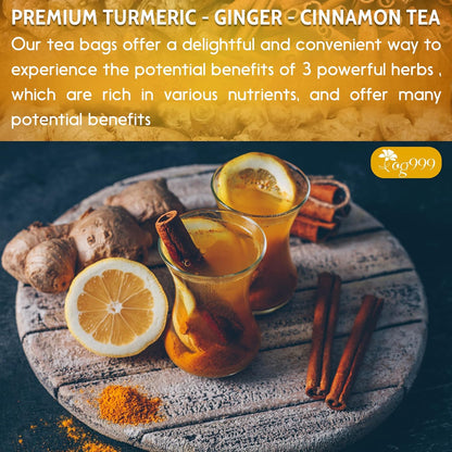TOG999,_60_Bags_Premium_Turmeric_Ginger_Cinnamon_Tea,_Improve_Digestion,_Support_Brain,_Weight,_Skin_and_Sleep,_Eco-Conscious_Tea_Bags_and_Premium_Natural_Ingredients._Turmeric_Ginger_Herbal_Tea._No_Sugar,_No_Caffeine,_No_Gluten,_Vegan.