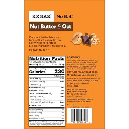 RXBAR Nut Butter and Oat Protein Bars, Protein Snacks, Snack Bars, Dark Chocolate Peanut Butter