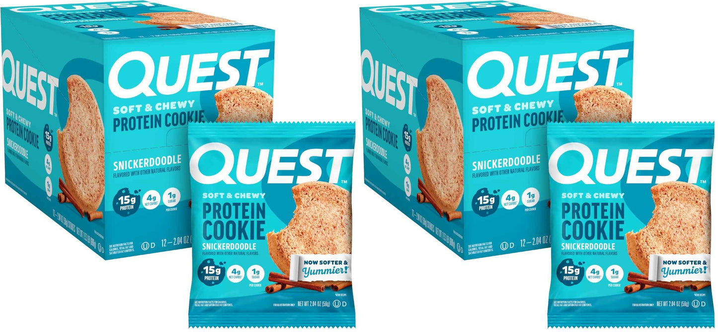 Quest Nutrition Protein Cookie, 15g Protein, 1g Sugar, 2g Net Carbs, Keto Friendly, High Protein, Low Carb; 12 Count