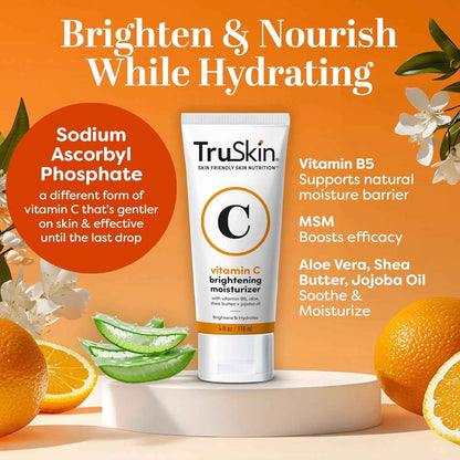 TruSkin Vitamin C Face Cream - Brightening & Hydrating Daily Moisturizer with Vitamin E, B5, Jojoba Oil & Green Tea - Smooth, Radiant-Looking Skin
