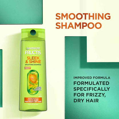 Garnier Fructis Sleek & Shine Shampoo, Frizzy, Dry, Unmanageable Hair