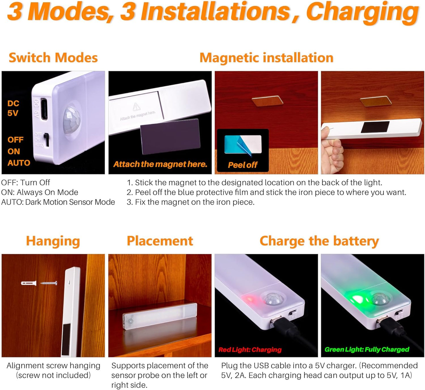 STAR-SPANGLED_Under_Cabinet_Lighting_Rechargeable,_8_inch_Motion_Sensor_Lights_Indoor_Battery_Operated,_USB_Stick_on_LED_Magnetic_Closet_Light_for_Counter,_Stairs,_Kitchen,_Cool_White/Warm_White,_2_Pack