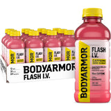 BODYARMOR Flash I.V. Electrolyte Beverage, Hydration Drink with Coconut Water For Rapid Rehydration, Post Workout Recovery, 20 Fl Oz (Pack of 12)