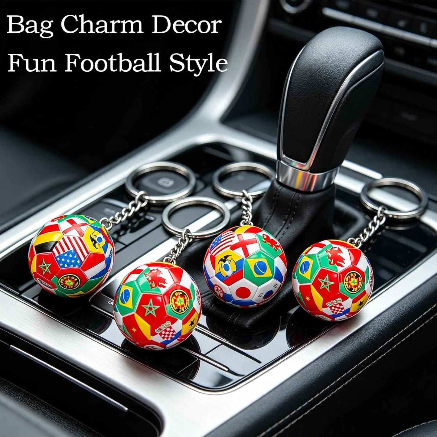 4PCS World Cup Soccer Keychain 2026 Football Ball Key Chain with National Flags,World Cup Soccer Gifts & Accessories for Men Sports Merchandise 2026 Backpack Charm Daily Use