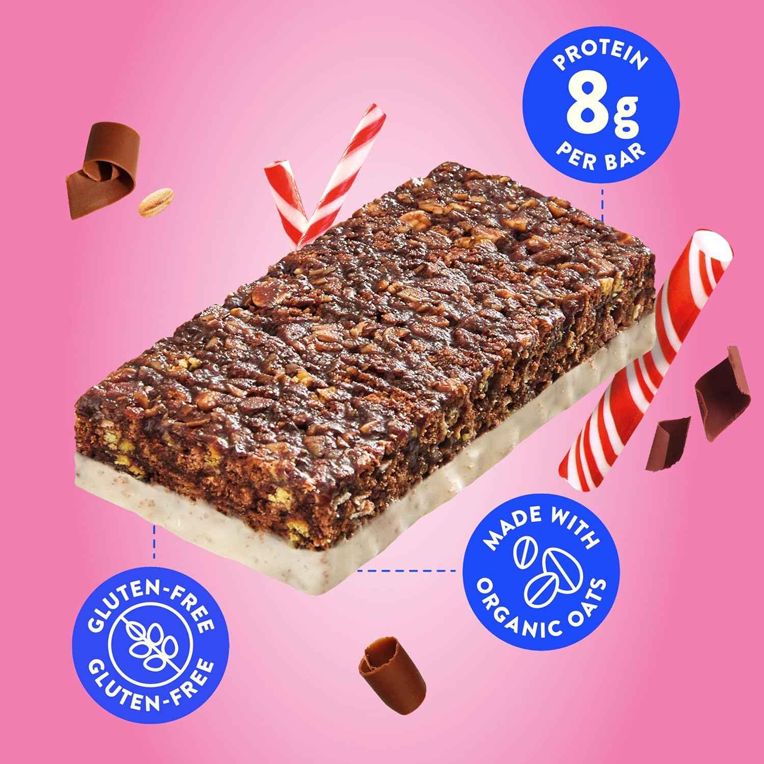 LUNA Bar - Chocolate Peppermint Stick Flavor - Gluten Free Snack Bars - Non-GMO - Protein Bars - Made with Organic Oats - Value Pack (12 Pack)