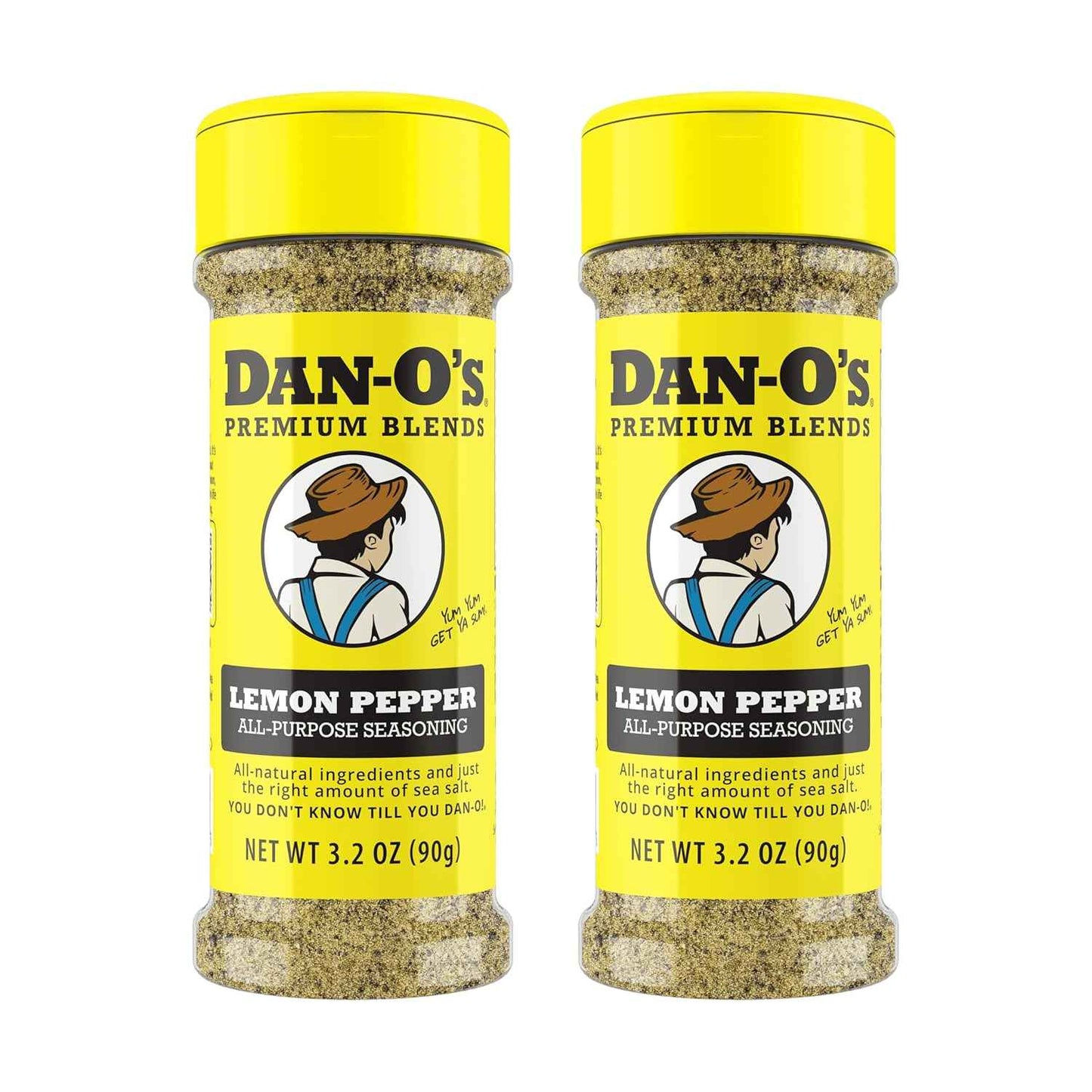Dan-O’s Lemon Pepper Seasoning, 3.2 oz (2 Pack) – Zesty Citrus & Black Pepper Spice Blend – No Citric Acid, No Sugar – All Purpose Seasoning for Chicken, Fish, Seafood & Vegetables