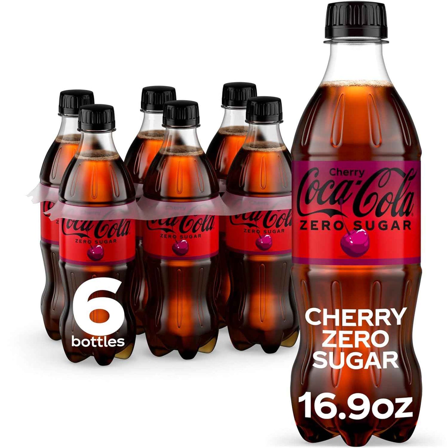 Coca-Cola Zero Sugar Cherry Diet Soda Soft Drink, 16.9 fl oz