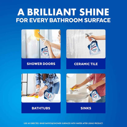Lysol Bathroom Cleaner, Multipurpose Cleaner for Showers, Bathtubs, Sinks, Disinfectant Spray Kills 99.9% of Germs, Zero Bleach Cleaning Spray, 32 Oz.