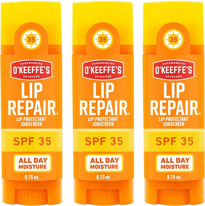 O'Keeffe's Lip Repair SPF 35 Lip Balm - Sun-Safe Moisturizer for Extremely Cracked, Dry Lips