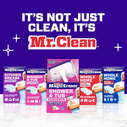 Mr. Clean Magic Eraser Sponge, Bathroom, Shower, Tub Cleaner, Soap Scum Remover, Bathroom Cleaning Supplies, Dawn Cleaning Power with Lavender Scent, Shower & Tub