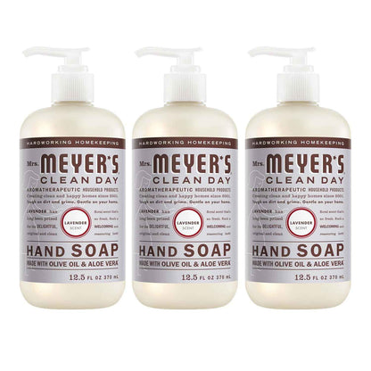 MRS. MEYER'S CLEAN DAY Hand Soap, Lavender Scent, 12.5 Fl Oz Bottle - 3 Pack