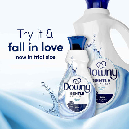 Downy Gentle Soft + Fresh Fabric Softener Liquid, Ocean Mist Scent, Liquid Fabric Softener Designed to be Gentle on Skin