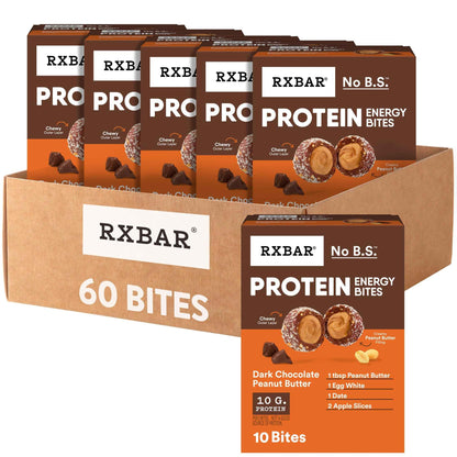 RXBAR Protein Energy Bites, Gluten Free Protein Balls, Dark Chocolate Peanut Butter
