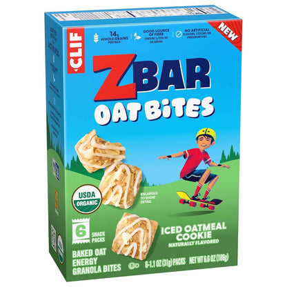 Zbar Oat Bites - Baked Oat Energy Granola Bites - USDA Organic Snacks for Kids - 14g Whole Grains (6 Snack Packs)