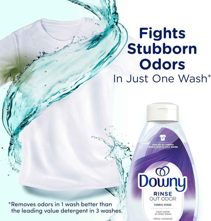 Downy RINSE & REFRESH Laundry Odor Remover and Fabric Softener, Safe on ALL Fabrics, Gentle on Skin, HE Compatible