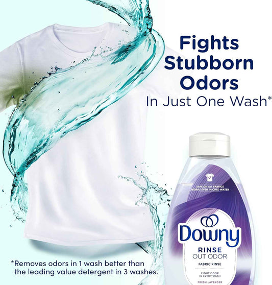 Downy RINSE & REFRESH Laundry Odor Remover and Fabric Softener, Safe on ALL Fabrics, Gentle on Skin, HE Compatible