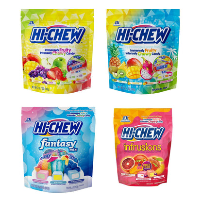 HI-CHEW Assorted, Green Apple Strawberry Mango Grape, Soft & Chewy Candy 2lb - 185+ Pieces Individually Wrapped - Made with Immensely Juicy Fruity Flavors