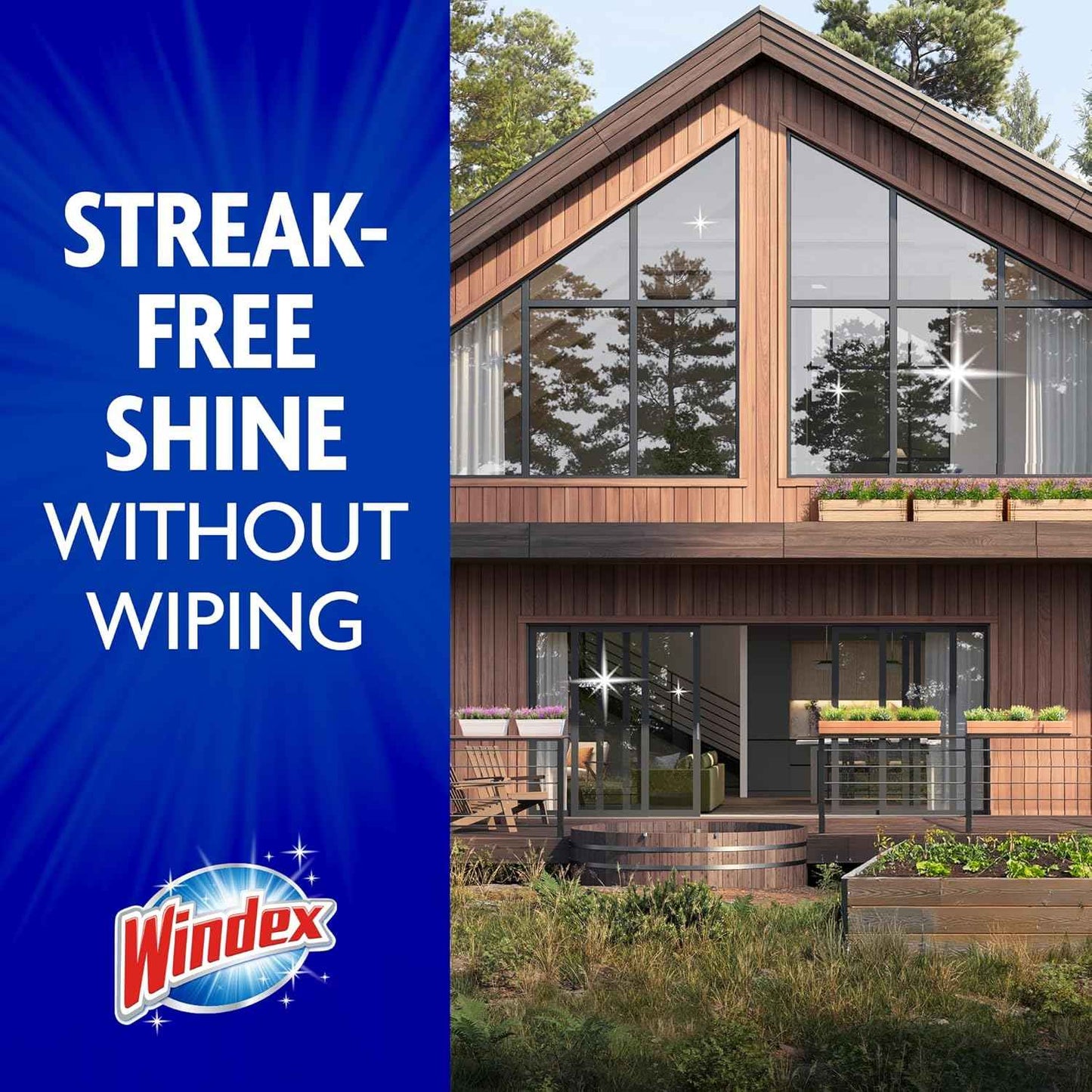 Windex Outdoor Window and Glass Cleaner for Hose Ammonia Free, Concentrated Formula for Deep Outdoor Clean, Patio Cleaner, Compatible With All Hoses, 32 Fl Oz