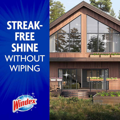 Windex Outdoor Window and Glass Cleaner for Hose Ammonia Free, Concentrated Formula for Deep Outdoor Clean, Patio Cleaner, Compatible With All Hoses, 32 Fl Oz
