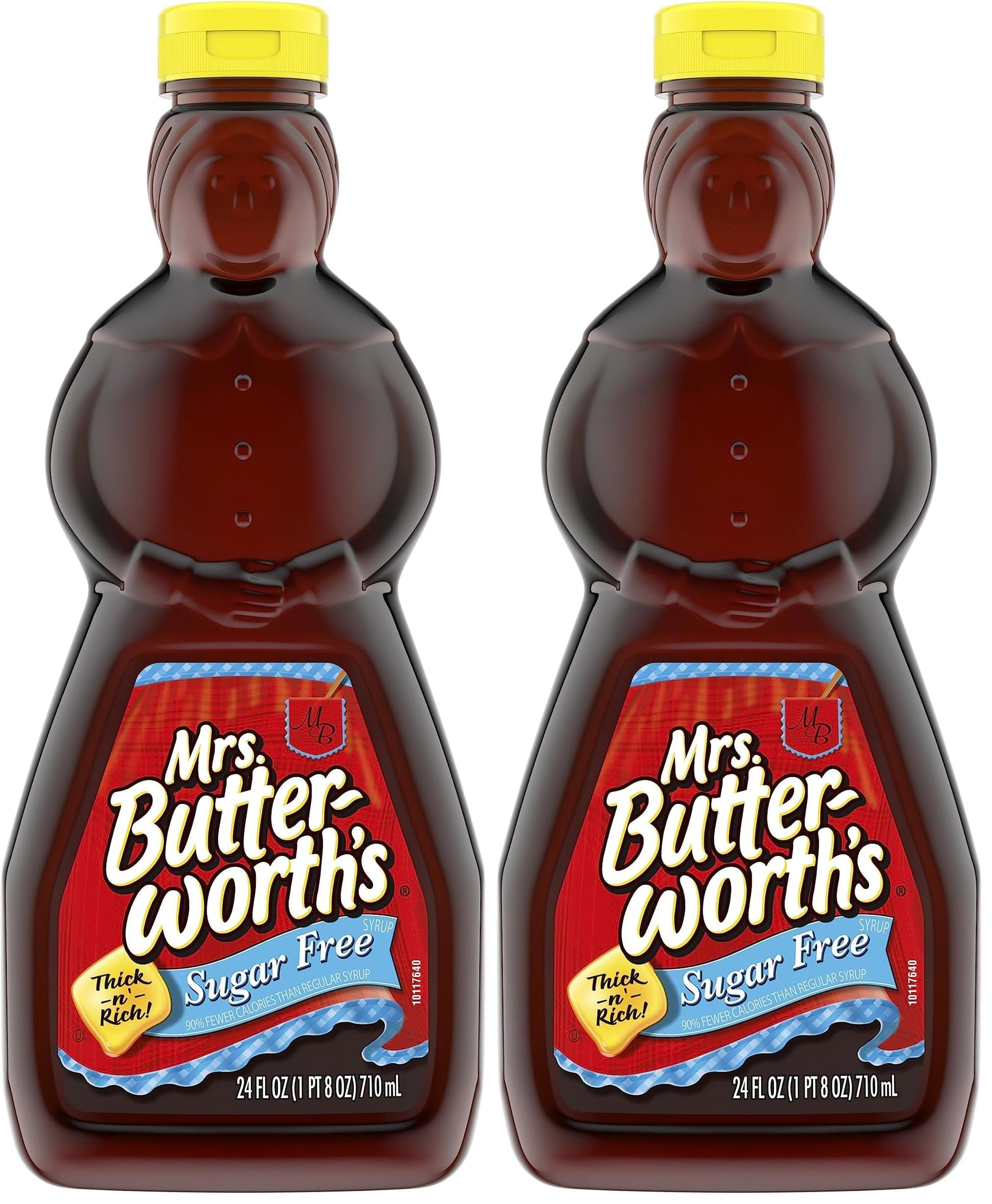 Mrs. Butterworth&amp;#39;s Thick and Rich Sugar Free Pancake Syrup, Sugar Free Maple Flavored Syrup for Pancakes, Waffles and Breakfast Food, 24 Fl Oz Bottle (Pack of 2)
