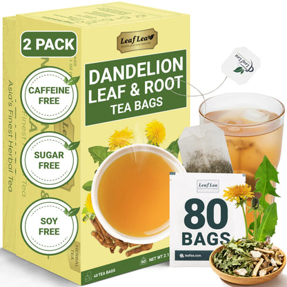 Dandelion Leaf & Root Tea - 80 Tea Bags (Pack of 2)