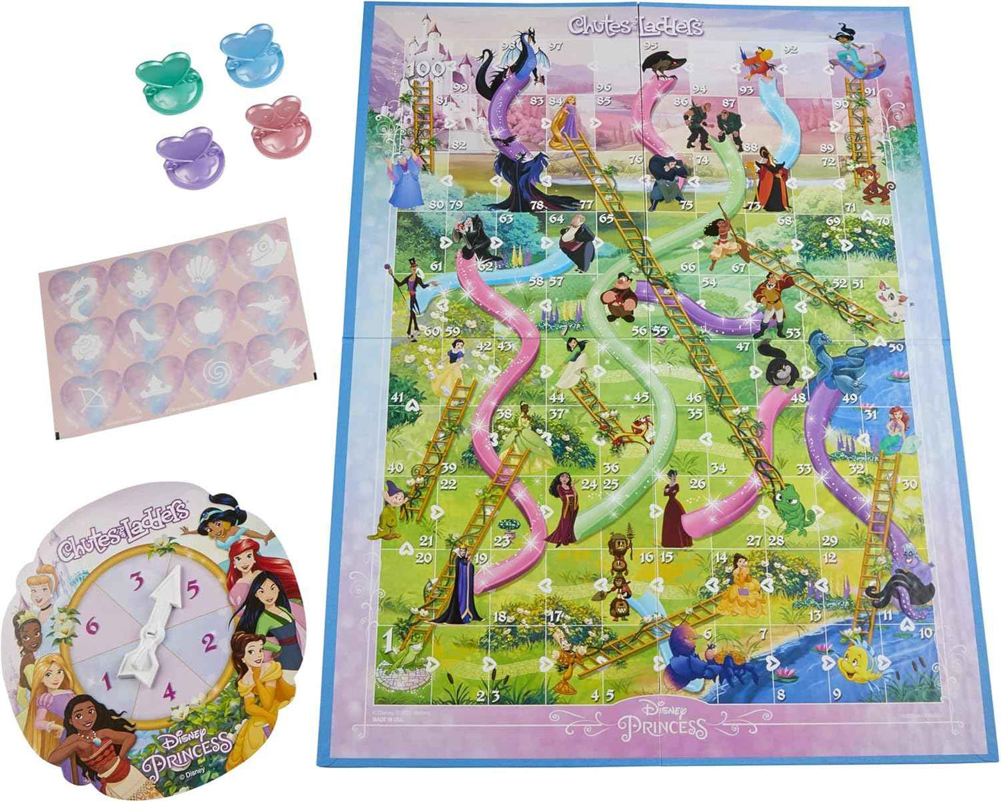 Hasbro Gaming Chutes and Ladders: Disney Princess Edition Board Game for Kids Ages 3 and Up, Easter Gifts for Boys and Girls, Preschool Game for 2-4 Players (Amazon Exclusive)