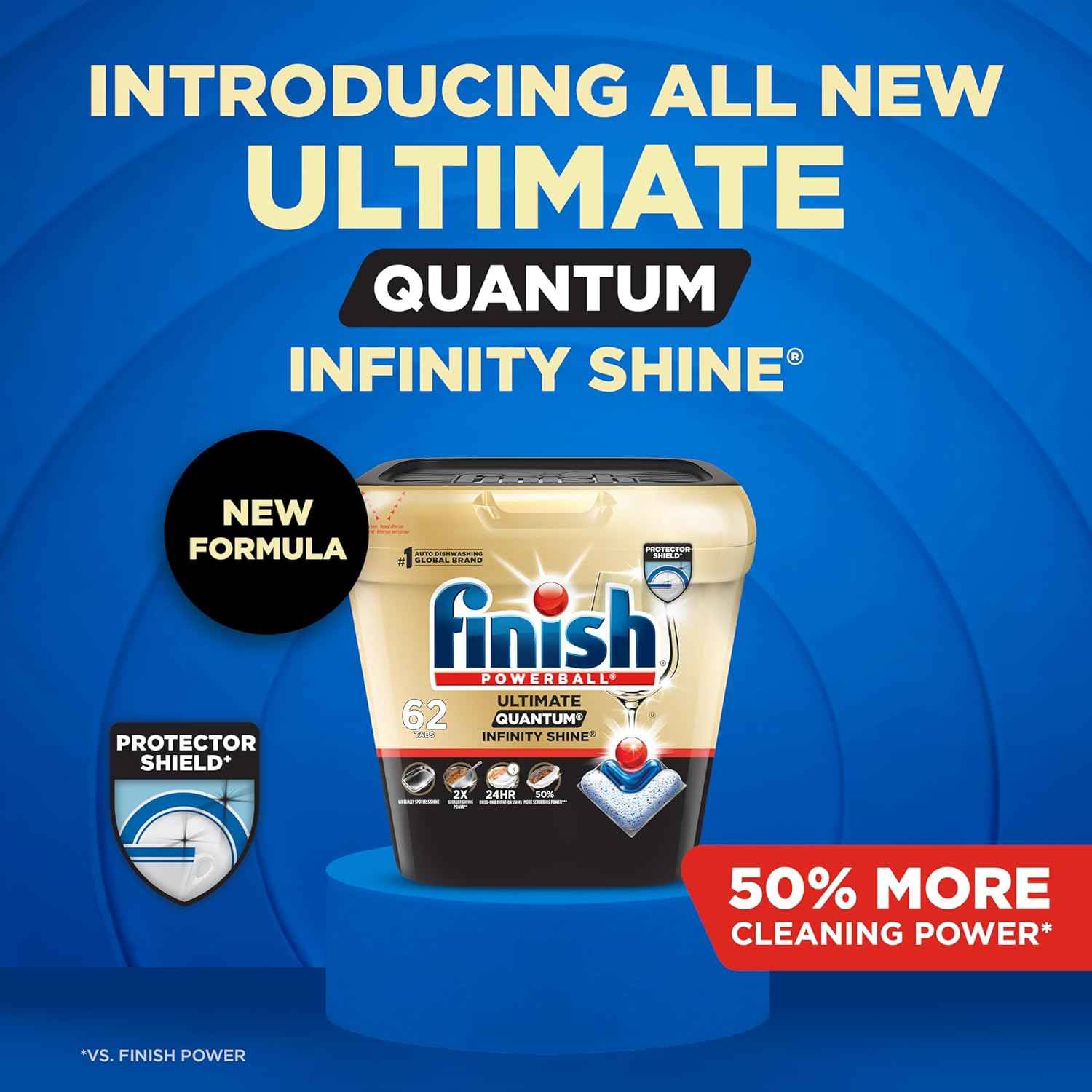 Finish Ultimate Quantum Dishwasher Pods, New & Improved Formula, Dishwasher Detergent Dish Soap, Removes Burnt-On & Dried-On Stain, Fresh Scent