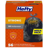 Hefty Strong Large Trash Bags, Black, 30 Gallon