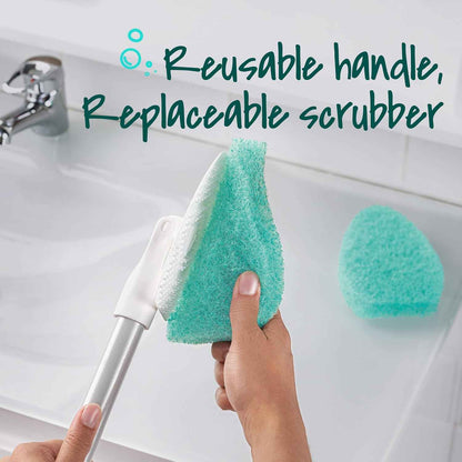 Scotch-Brite Extendable Tub & Tile Scrubber Kit, Includes 1 Handle and 3 Non-Scratch Scrubber Pads
