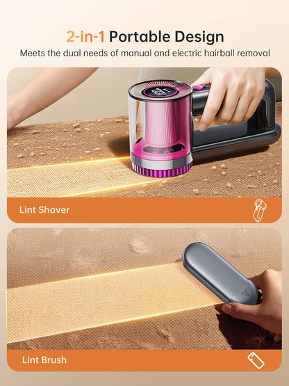 DRFLASH_2-in-1_Fabric_Shaver_Rechargeable_-_3_Speeds_Lint_Remover_with_Digital_LED_Display_&_Type-C_Fast_Charging_Port,_Electric_Sweater_Defuzzer_for_Clothes,_Furniture,_Couch,_Blanket