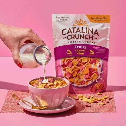 Catalina Crunch Protein Cereal - Sugar Free Breakfast Cereal with 11g of Protein - Gluten Free - Fruity - 8 oz. Bag (Pack of 1) (Packaging May Vary)