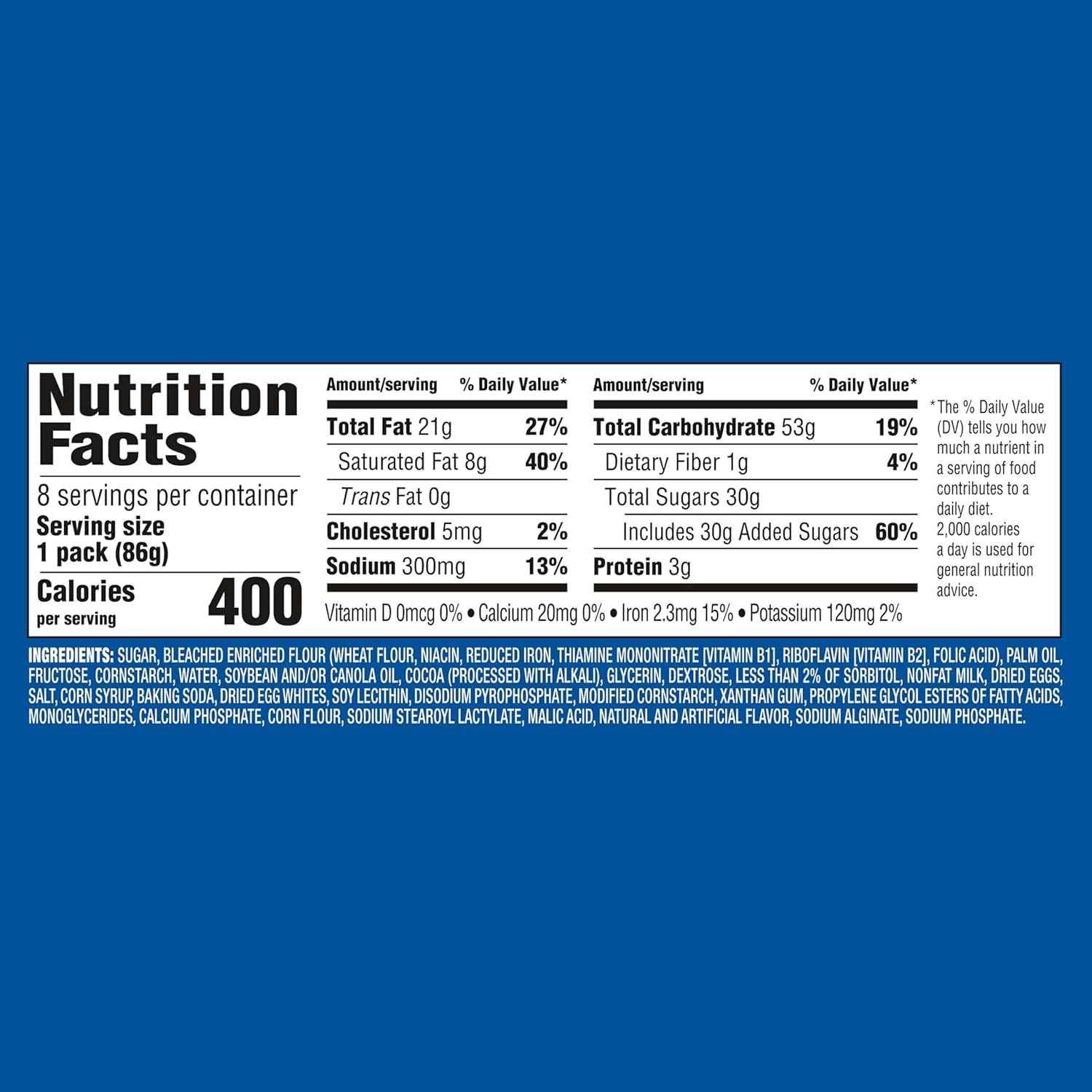 OREO Cakesters Soft Snack Cakes, 8-3.03 oz Snack Packs