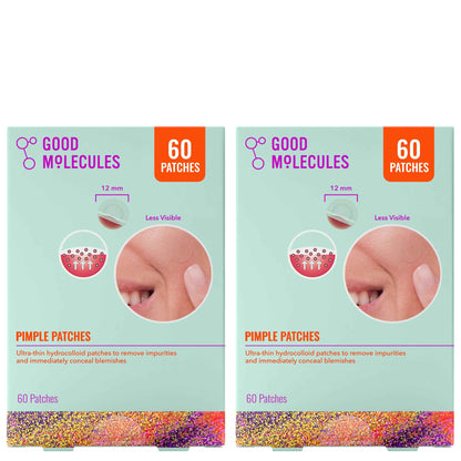 Good Molecules Pimple Patches for Face, Ultra-Thin Hydrocolloid Acne & Zit Patches, Invisible Under Makeup, Clinically Tested Acne Spot Treatment