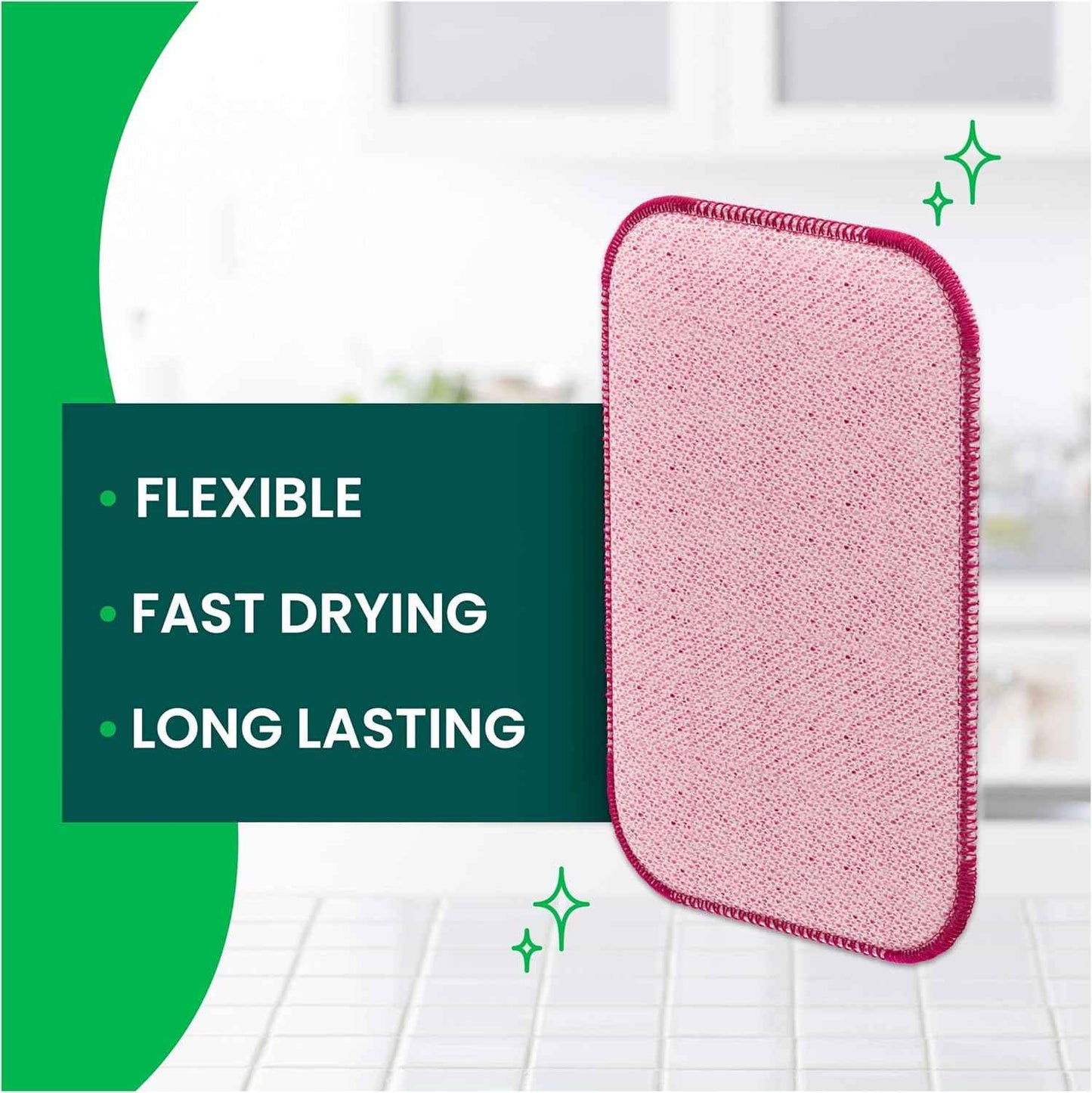 Scotch-Brite Dobie Scrub & Wipe Cloths, Sponge Cloths for Cleaning Kitchen, Bathroom, and Household, Dobie Scrub and Wipe Cloth Absorbs and Doesn't Scratch, 2 Cleaning Cloths