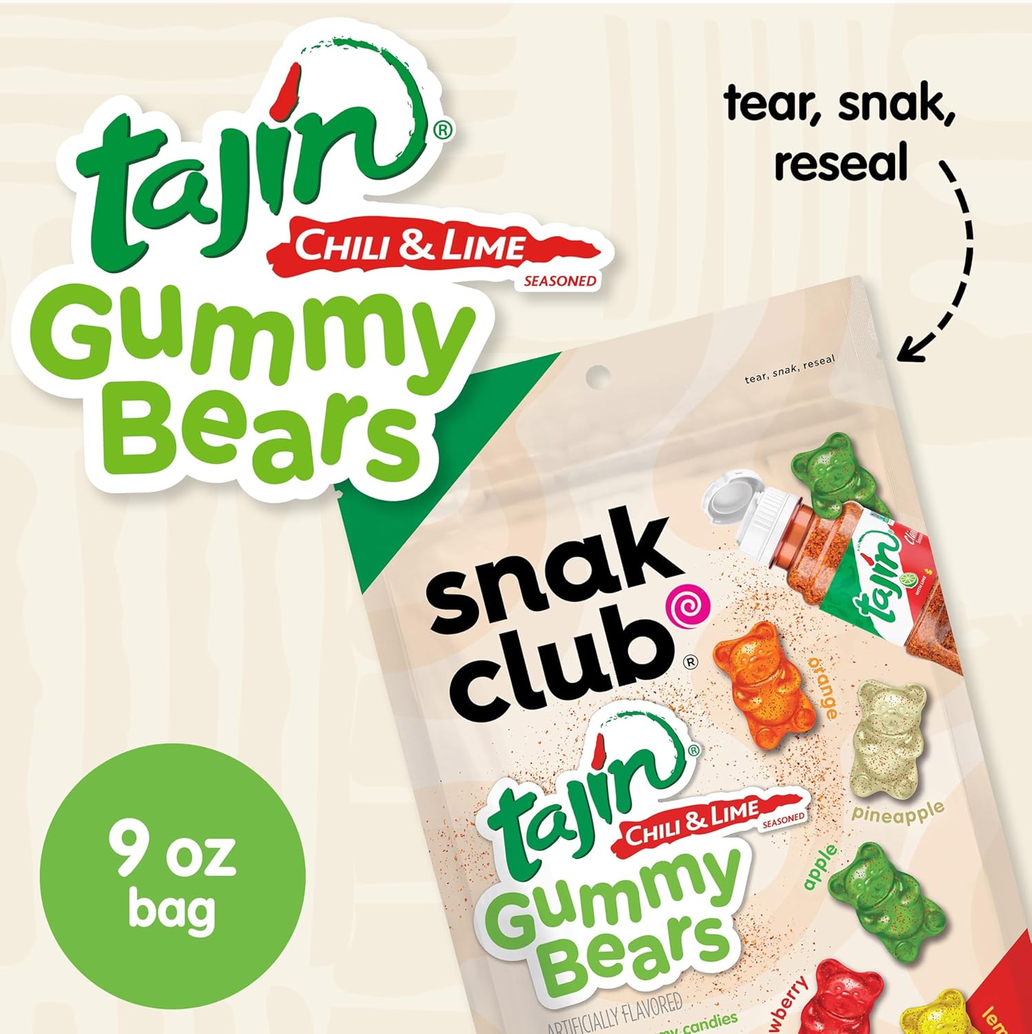 Snak_Club_Tajin_Gummy_Bears,_Assorted_Fruit_Candy_Gummies_with_Chili_and_Lime_Seasoning,_Mild,_Gluten-Free_and_Vegan_Snacks,_9_oz_Resealable_Bag