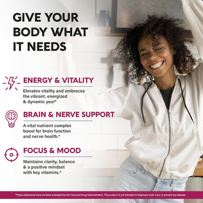 USDA Organic Vitamin B-Complex B5 Pantothenic Acid | B12 Methylcobalamin | B1 Thiamine | B6 Pyridoxine | B7 Biotin | B9 Folic | B3 Niacinamide - B Complex Liquid Drops | Complex Liquid Spray, Made in USA Supplement