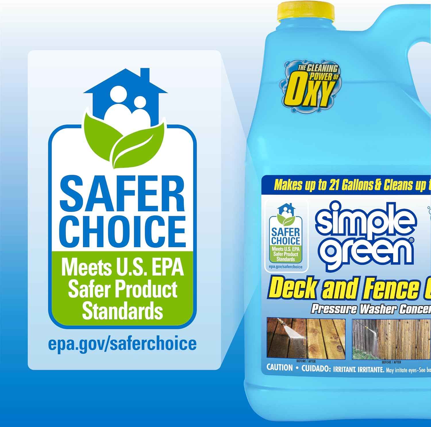 Simple Green Oxy Solve Deck and Fence Pressure Washer Cleaner, Colorless to Pale Straw, Unscented, 128 Fl Oz (Packaging May Vary)