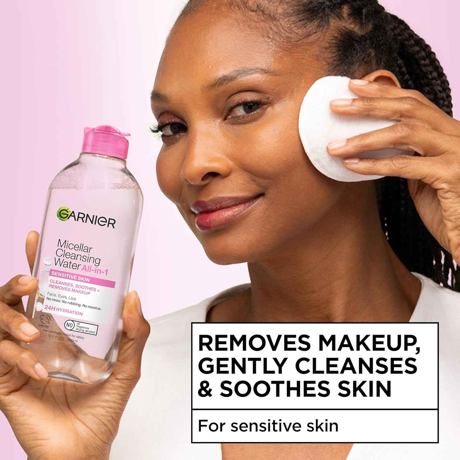 Garnier Micellar Water, Hydrating Facial Cleanser & Makeup Remover, Suitable for Sensitive Skin, Vegan, Cruelty Free