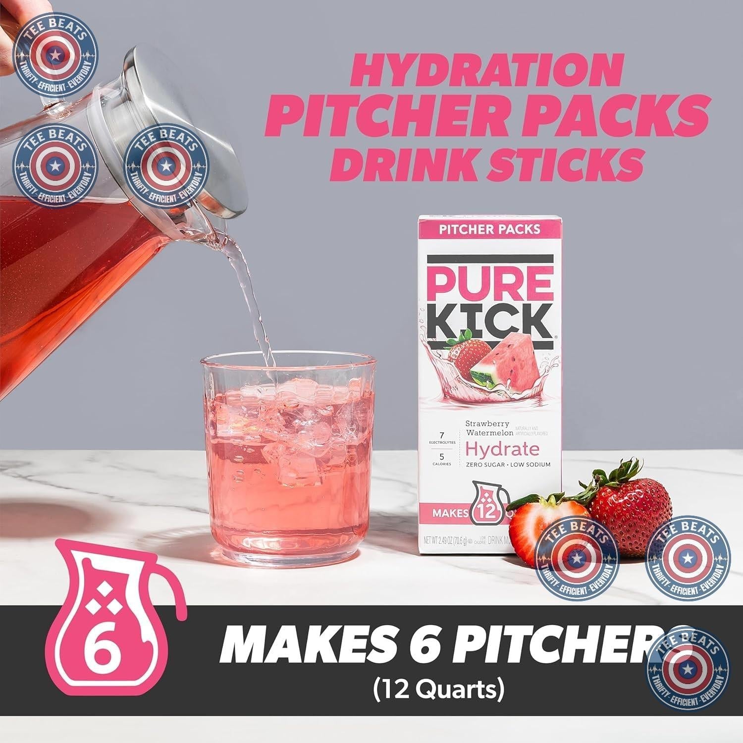 Pure_Kick_Hydration_Pitcher_Pack,_Strawberry_Watermelon,_Includes_6_Packets,_1_Box,_Makes_12_Quarts_Total