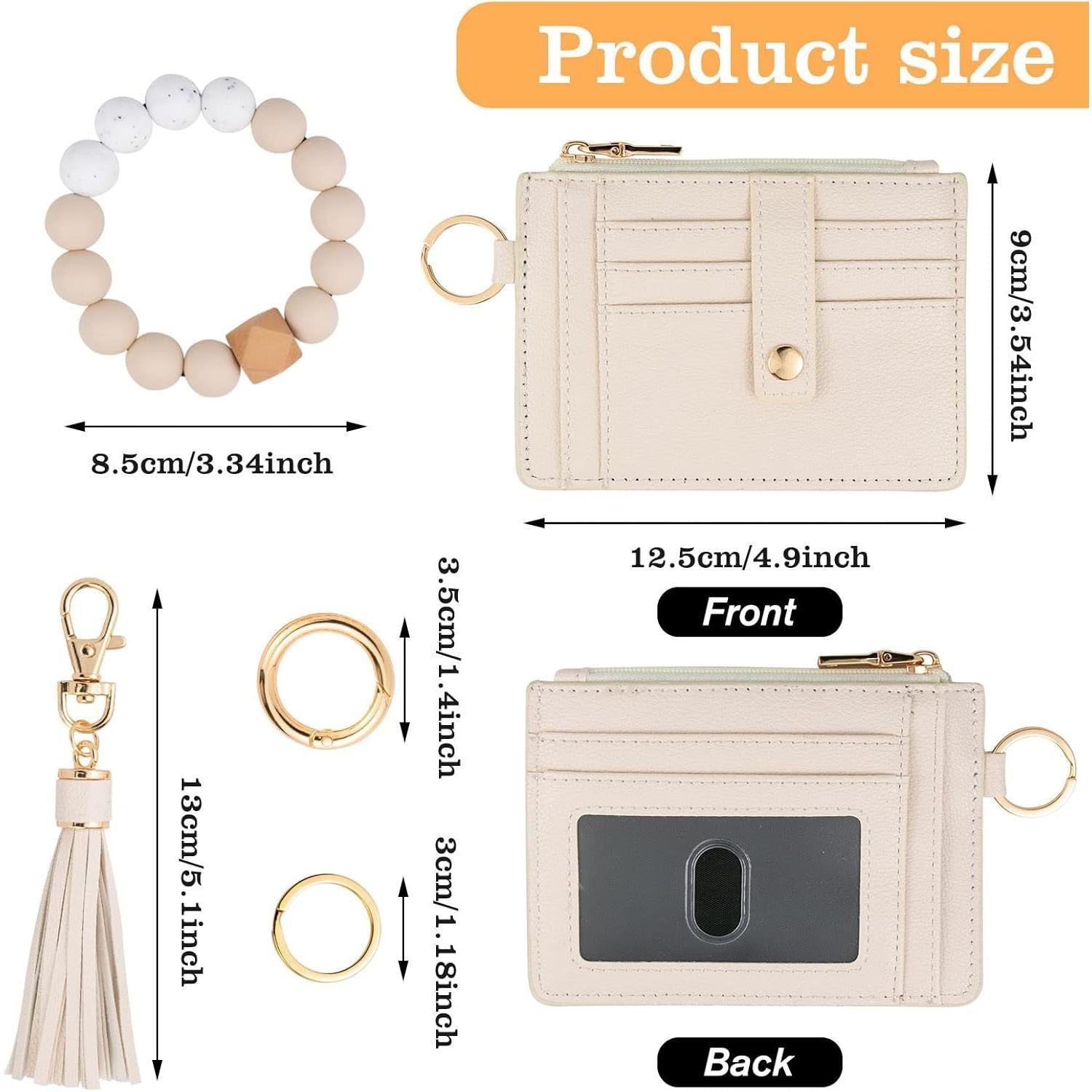 KNGITRYI_Wallet_Keychain_Wristlet_for_Women,Slim_RFID_Credit_Card_Holder_Purse_Tassel_Keychain_Bangle_Key_Ring_for_Men_Women