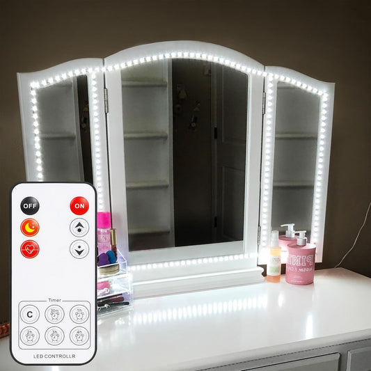 ViLSOM_Led_Vanity_Mirror_Lights_Kit,_13ft/4M_240_LEDs_Make-up_Vanity_Mirror_Light_for_Vanity_Makeup_Table_Set_with_Dimmer_and_Power_Supply,_Mirror_not_Included