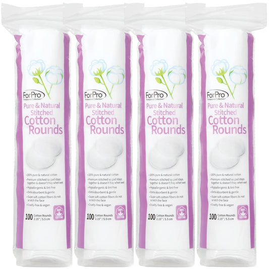 ForPro_Pure_&_Natural_Stitched_Cotton_Rounds_for_Face_400_Count_Makeup_Pack_Pads_Cosmetic